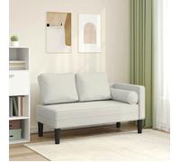 vidaXL Chaise longue – Avec coussins en velours crème – Canapé rembourré 2 places