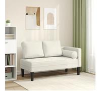 vidaXL Chaise longue avec coussins crème velours, canapé rembourré, canapé pour chambre à coucher, canapé à 2 places, 4007578