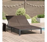 Vidaxl Chaise Longue Avec Coussins Et Roues Pour 2 Personnes Marron Poly Rattan