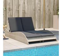 vidaXL Chaise Longue avec Coussins, Lit de Repos avec Dossier Réglable, Bain de Soleil, Meuble de Jardin Extérieur, Moderne, 368292