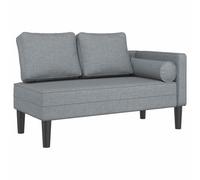 vidaXL Chaise Longue avec Coussins Gris Clair Tissu