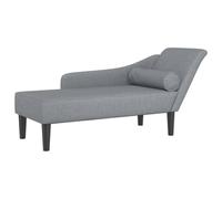 vidaXL Chaise Longue avec Coussins Gris Clair Tissu