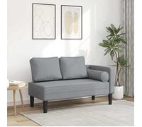 vidaXL Chaise longue avec coussins tissu gris clair