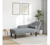 vidaXL Chaise longue avec coussins gris clair tissu, canapé rembourré, canapé pour chambre à coucher, canapé à 2 places, 4007596