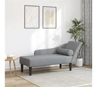 vidaXL Chaise longue avec coussins gris clair tissu, canapé rembourré, canapé pour chambre à coucher, canapé à 2 places, 4007596 Gris G