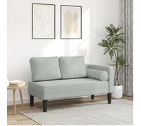 vidaXL Chaise longue avec coussins – velours gris clair rembourré