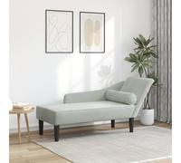 vidaXL Chaise longue avec coussins gris clair velours, canapé rembourré, canapé pour chambre à coucher, canapé à 2 places, 4007588