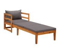 Vidaxl Chaise Longue Avec Coussins Gris Foncé Bois D'acacia Solide Gris