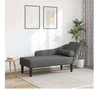 vidaXL Chaise longue avec coussins gris foncé tissu 4007597