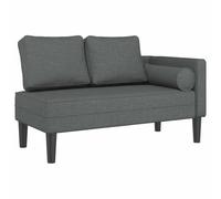 Vidaxl Chaise Longue Avec Coussins Gris Foncé Tissu Gris