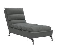 vidaXL Chaise longue 379469 avec coussins en tissu gris foncé