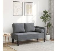 vidaXL Chaise longue avec coussins gris foncé velours, canapé rembourré, canapé pour chambre à coucher, canapé à 2 places, 4007572
