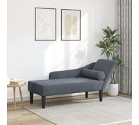 Vidaxl Chaise Longue Avec Coussins Gris Foncé Velours Gris