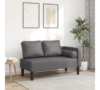 Vidaxl Chaise Longue Avec Coussins Gris Similicuir Gris