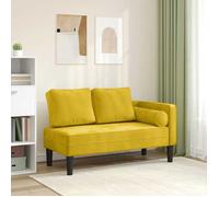 vidaXL Chaise longue 4007577 – rembourrée en velours jaune avec coussins, 2 places