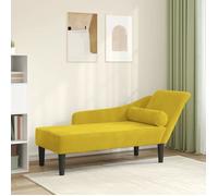 vidaXL Chaise longue avec coussins jaune velours, canapé rembourré, canapé pour chambre à coucher, canapé à 2 places, 4007594