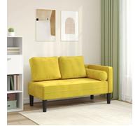 vidaXL Chaise longue avec coussins jaune velours, canapé rembourré, canapé pour chambre à coucher, canapé à 2 places, 4007577