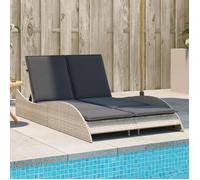 vidaXL Chaise longue 368292 – Bain de soleil avec coussins, dossier réglable pour jardin