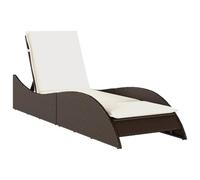 Vidaxl Chaise Longue Avec Coussin Marron 60x205x73 Cm Résine Tressée