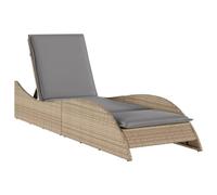 Vidaxl Chaise Longue Avec Coussin Beige 60x205x73 Cm Résine Tressée