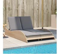 Chaise Longue avec Coussins Lit de Repos Jardin Marron Résine Tressée vidaXL
