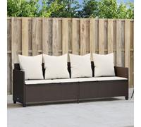 Vidaxl Chaise Longue Avec Coussins Marron Résine Tressée