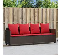 Vidaxl Chaise Longue Avec Coussins Marron Résine Tressée