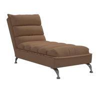vidaXL Chaise Longue avec Coussins Marron Tissu, Chaise de canapé Longue, Chaise Longue de Chambre, Chaise de canapé Longue Moderne