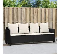 Vidaxl Chaise Longue Avec Coussins Noir Résine Tressée