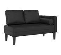 vidaXL Chaise longue 4007563 – similicuir noir rembourrée avec coussins, 2 places