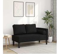vidaXL Chaise longue avec coussins – tissu noir