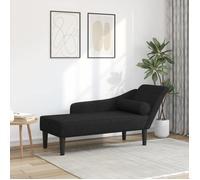 vidaXL Chaise longue avec coussins noir tissu 4007598