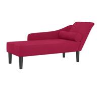 vidaXL Chaise Longue avec Coussins Rouge Bordeaux Velours