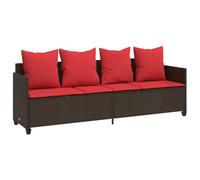 Vidaxl Chaise Longue Avec Coussins Marron Résine Tressée