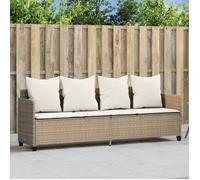 Chaise Longue avec Coussins, Siège avec Dossier, Transat avec Housse, Meuble de Jardin Terrasse Patio, Moderne, Beige 368348