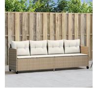 Vidaxl Chaise Longue Avec Coussins Beige Résine Tressée