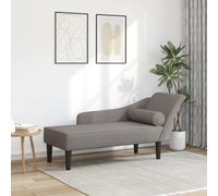 Vidaxl Chaise Longue Avec Coussins Taupe Tissu