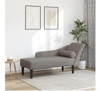 vidaXL Chaise longue avec coussins taupe tissu 4007601
