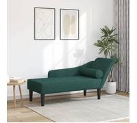 vidaXL Chaise longue avec coussins vert foncé tissu, canapé rembourré, canapé pour chambre à coucher, canapé à 2 places, 4007600