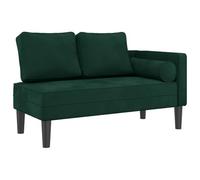 vidaXL Chaise longue 4007573 rembourrée avec coussins en velours 2 places vert foncé