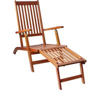 vidaXL Chaise longue avec repose-pieds et support en bois massif d'acacia