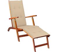 vidaXL Chaise longue avec repose-pieds et support en bois massif d'acacia
