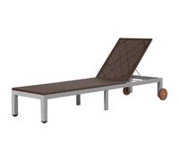 Vidaxl Chaise Longue Avec Roues Rã©Sine Tressã©E Marron Marron