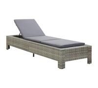 vidaXL Chaise longue avec support Gris Poly rotin