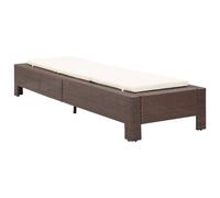 vidaXL Chaise longue avec support Marron Poly rotin