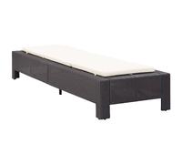 vidaXL Chaise longue avec support Noir Poly Rattan