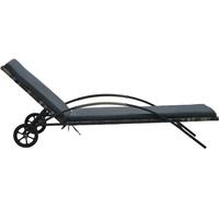 Vidaxl Chaise Longue Avec Coussin Et Roues Résine Tressée Anthracite