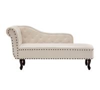 Vidaxl Chaise Longue Blanc Crème Similicuir Blanc
