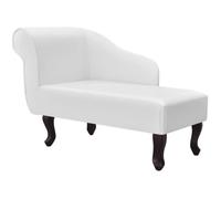 vidaXL Chaise longue Blanc Similicuir