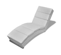 vidaXL Chaise longue Blanc Similicuir